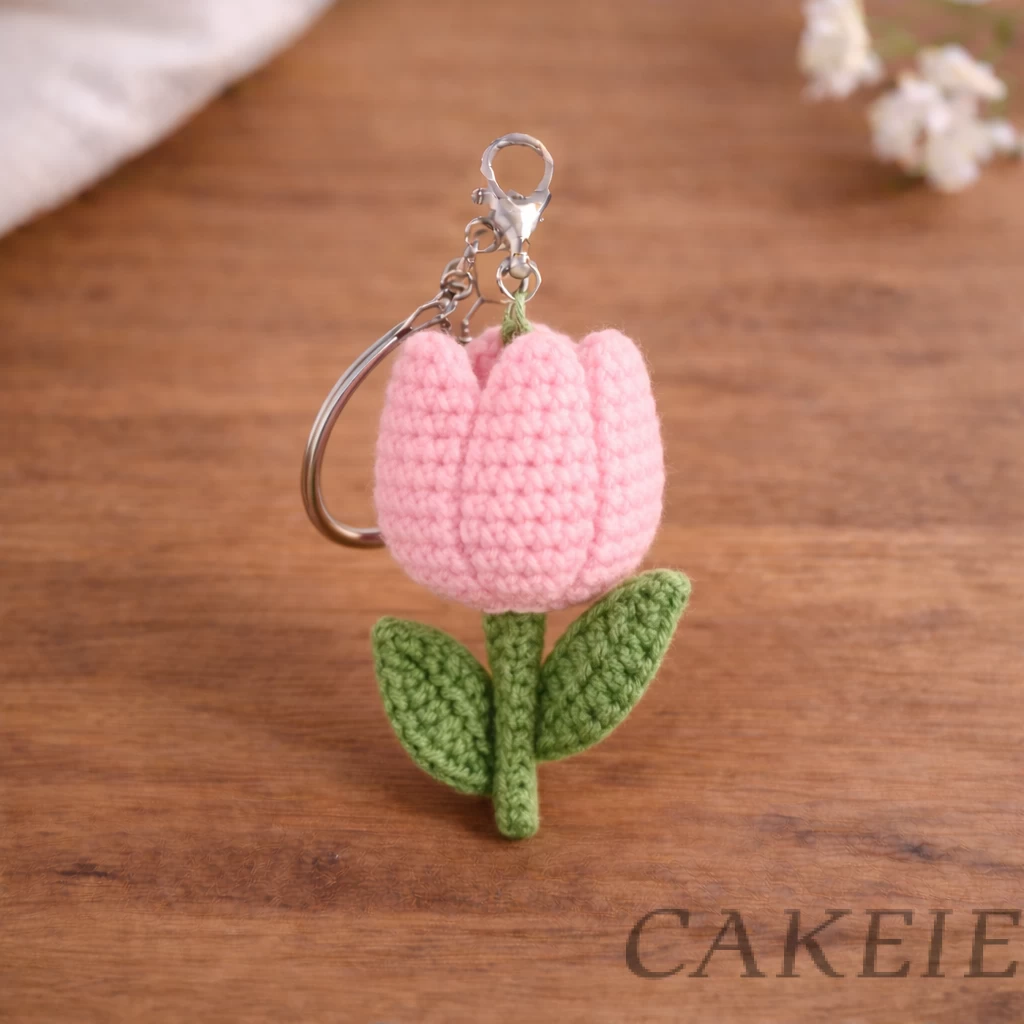 Crochet Tulip Keychain